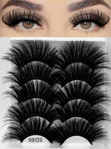 5 par sztucznych rzęs Długie, kręcone, grube, naturalne, wyjątkowe 5 par gęstych rzęs górnych Sztuczne włosy z norek Wielokrotnego użytku sztuczne rzęsy dla powiększenia oczu Rzęsy na pasku, rzęsy, rzęsy, sztuczne rzęsy