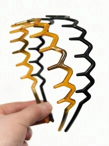 2 chiếc lược cài tóc hình răng cá mập bằng nhựa đen hình zigzag dành cho nữ, băng đô thời trang họa tiết da báo, phụ kiện tóc hàng ngày, băng đô cài tóc, băng đô vòng, phụ kiện đội đầu in hình động vật. - Nhiều màu - Xem 7