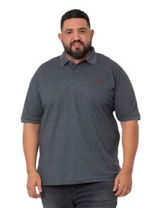 KIT 3 MEN'S POLO COLLAR PIQUET SHIRTS PLUS SIZE - Red - View 4