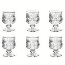 Set mit 6 Glas-Kelchgläsern mit Schmetterlings-Prägung für festliche Tischdekoration - elegantes Kristall-Trinkgeschirr für Thanksgiving, Muttertag, Abschluss und Kanada Tag - ohne Strom, ohne Federn