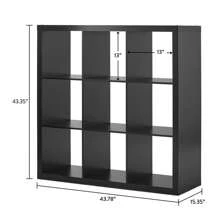 Better Homes & Gardens 9-Cube Storage Organizer, Solid Black - Black - View 5