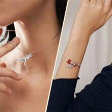 50/100pcs Vintage Silver Dinosaur Pendant Set - Alloy Animal Pendants, Suitable For DIY Jewelry, Necklace And Bracelet Making - Silver - View 6