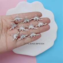 50/100pcs Vintage Silver Dinosaur Pendant Set - Alloy Animal Pendants, Suitable For DIY Jewelry, Necklace And Bracelet Making - Silver - View 10