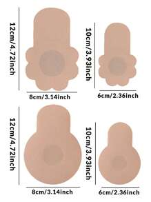 10 件装粘性胸罩一次性乳房提升胶带提升乳头罩适用于大胸围和大码女性粘性自粘无肩带隐形胸罩可重复使用乳房提升胶带乳头贴罩胸垫配件奶嘴罩可防止突出点突出，提升提升胸罩 - 杏色 - 查看 7