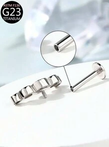 1 pièce Boucle d'oreille en titane G23 et F136 avec strass, anneau de lèvre à filetage interne 16G, bijoux pour piercings