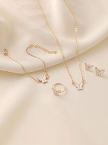 Fashion Butterfly Glazed Necklace, Delicate Minimalist Versatile Niche Luxurious Choker Necklace Set