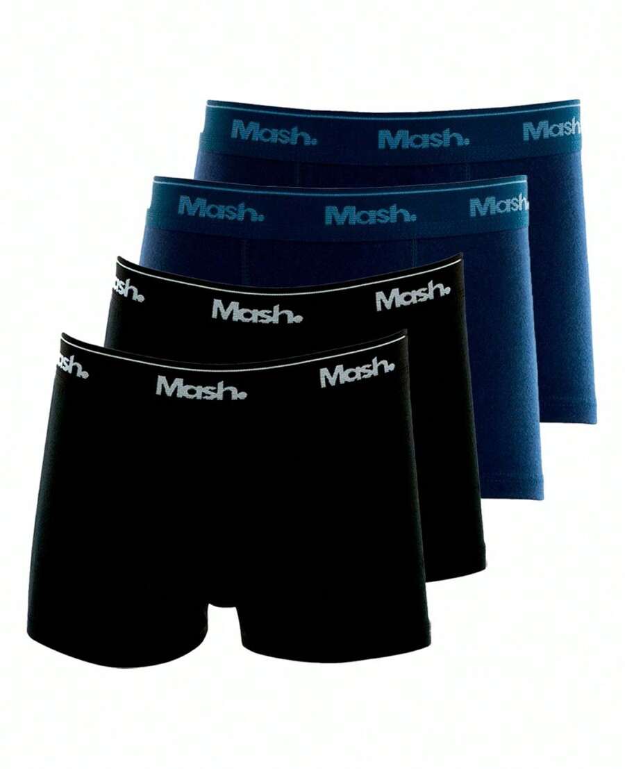 Kit com 4 Cuecas Infantil Boxer Mash 190.03 Colorido - Azul Marinho - Visão 1