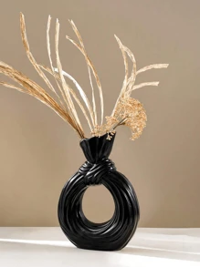 1 Piece Of Modern Simple Circle-Shaped Knotted Vase, Resin Material Home Countertop Decoration Vase Flower Cultivation Vase, Suitable For Home, Hotel, Restaurant Desktop And Entrance Decoration And Hydroponics Of Flowers And Green Plants, Can Be Used In All Seasons,Home Decor,Flower Vase,Centerpiece,Table Decor Gifts Birthday Graduation