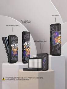 1 unidade de capa protetora decorativa antiqueda para IQO ILUMA/ILUMA I ONE ILUMAPRIME, caixa para 20 HeatSticks, acessório de moda, superfície em couro PU multicolorido com estampa de urso de anime Argyle, proteção completa de 360 graus, absorção de impacto, antiderrapante, ideal para fumantes, presente criativo para namorado(a) em aniversários, Ano Novo, Dia dos Namorados e Natal.