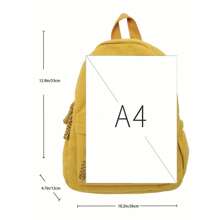 Women Corduroy Backpack Medium Fashion Casual College School Bag Girls Women Waterproof - 黃色 - 查看 4
