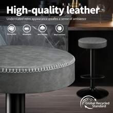 STOOLINK STOOLINK Chaise de Bar Lot de 2 Tabourets de Bar Réglable en Hauteur, Chaises Bar Microfibre, Tabouret de Bar avec Repose-Pieds, Chaise Bar pour Cuisine, Tabouret Bar Pivotant à 360°