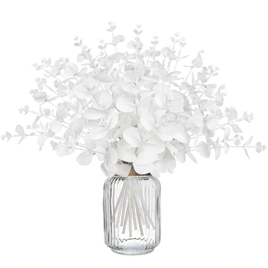 1 PC Artificial Flowers Stems Faux Long Stem Silver Dollar Leaves Fake Plants Eucalyptus Flower Bouquet For Garland Party Home Craft Decor,Fake Plants,Fall Decor,Room,Desk,Garden Decor,Room Decoration Stuff, Valentine's Day, Gift Gifts Birthday Graduation