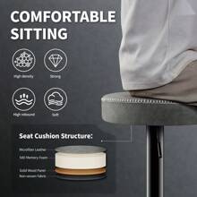 STOOLINK STOOLINK Chaise de Bar Lot de 2 Tabourets de Bar Réglable en Hauteur, Chaises Bar Microfibre, Tabouret de Bar avec Repose-Pieds, Chaise Bar pour Cuisine, Tabouret Bar Pivotant à 360°
