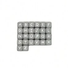 26 piezas de cuentas de silicona de 12 mm con letras del alfabeto mezcladas, suministros para hacer manualmente llaveros, cadenas de bolso, cadenas de teléfono, pulseras, collares y joyería