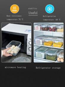 2件套厨房食品密封保鲜盒水果蔬菜沥水储物盒冰箱带盖冷冻保鲜收纳盒