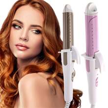 Hair Curler, Hair Curler Wand 2 In 1 Curling Iron Gift For Women 2024 New Hair Curler Long Lasting Salon Quality Wavy Curly Hair Tool - 查看 2