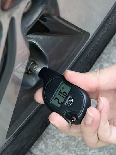 1 件装数字气压表轮胎压力监测仪迷你轮胎压力表带钥匙扣，精密汽车钥匙扣数字轮胎压力表