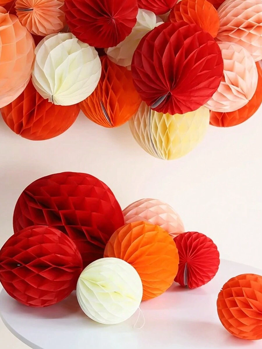 3 件 - 9.84 英寸装饰蜂窝球、蜂窝灯笼、圣诞节、情人节、新年、结婚周年纪念日、婚礼仪式、活动装饰、室内派对装饰
