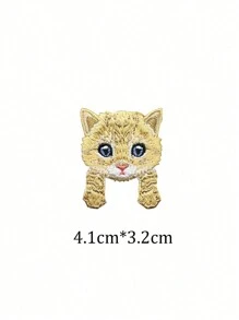 1 Piece Iron On Cartoon Animal Cat Embroidery Handbook Decoration Cloth Self Adhesive Clothes Patch Stickers Summer, School