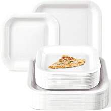 100/200 Stücke weiße Pappteller - 7/9 Inch leichte, unbeschichtete Einweg-Partyteller, Snack-/Kuchenteller, Geschirr, dekorative Pappteller, geeignet für DIY, Abendessen, Grillen, Outdoor, Picknick und Desserts - Weiss - Übersicht 11