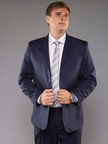 Fressato - Experience Perfection: Top-Of-The-Line Suit - Navy Navy Oxford Tailored Suit - Slim Fit Italian Cut - Invest In Yourself With An Exclusive Discount! Take Advantage Of Our Special Offer And Invest In A Suit That Will Be With You For Many Years! Buy Now And Experience The Difference Of A Real Tailored Suit! - Màu xanh lam - Xem 5