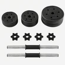 SONGMICS Set di Manubri 20 kg, 30kg o 40kg, Ricoperti con Plastica PE, Pesi per Fitness Palestra - nero - Visualizzare 7