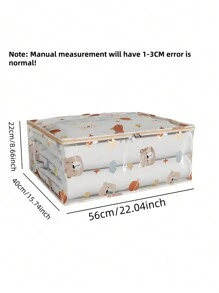 1 件可爱卡通熊透明收纳袋婴儿衣服收纳袋防潮防尘毯子搬家包装袋爱心情人节 - 透明 - 查看 13