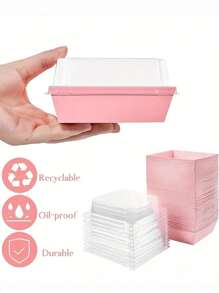 12/20 件粉色情人节包装盒、情人节蛋糕包装盒、带透明盖子的纸质熟食盒、粉色饼干盒甜点盒三明治一次性食品容器、甜甜圈包装盒、甜甜圈包装盒蛋糕片、纸杯蛋糕、巧克力草莓、厨房配件烘焙用品厨房整理和储存 - 彩色 - 查看 8