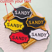 Custom 2 Pcs Same Text Embroidery Badge Patch To Bag Clothing - Multicolor - View 2