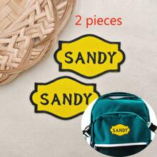 Custom 2 Pcs Same Text Embroidery Badge Patch To Bag Clothing - Multicolor - View 5