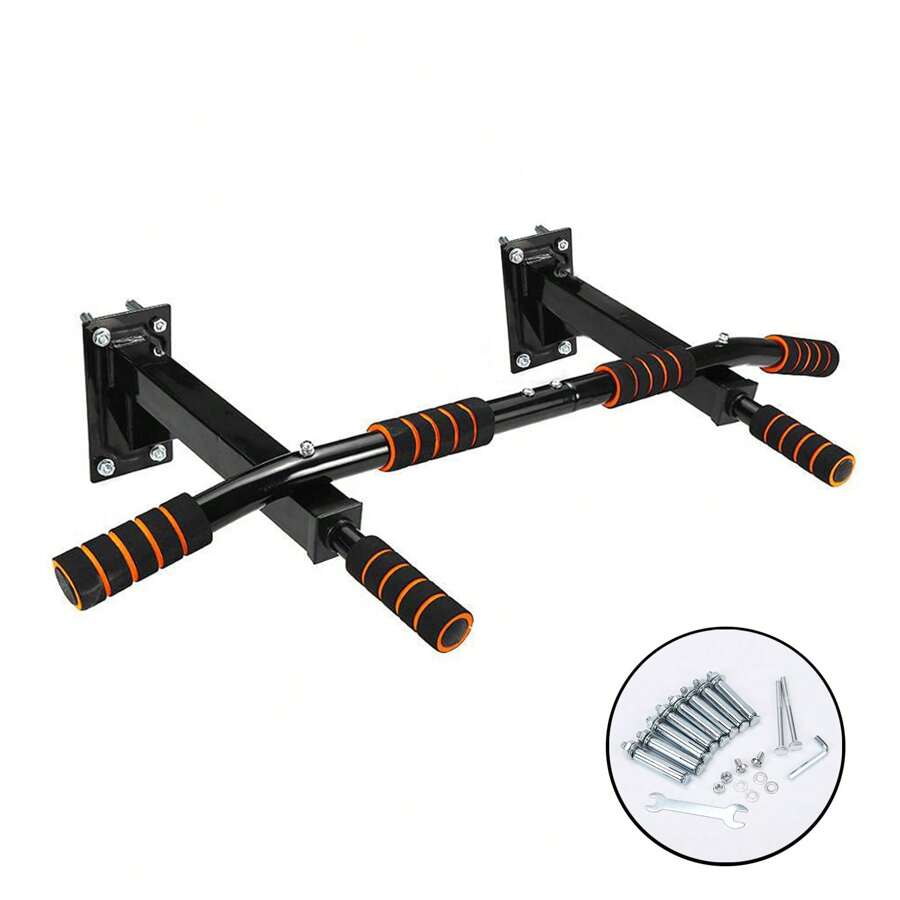 Wall-Mounted Pull-Up Bar, 440lbs Multi-Grip Chin-Up Bar, Fitness Strength Training Dip Rack, Gym Heavy-Duty & Stable Equipment, Indoor Home Adult Non-Slip Sports Bar, Single Or Double Bars Body Workout Tool, Exercise Back Shoulder Muscles Biceps Etc - Multicolor - View 1
