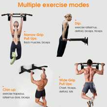 1 Set Of Pull Up Bar Wall Mounted, Multi-Grip Fitness Strength Training, Gym Training Equipment, Indoor Home Adult Multifunctional Training Bar, Non-Slip Sports Leveling Bar, Fitness Workout Tools, Exercise Back Shoulder Muscles And Biceps Etc., Deporte, Gimnasio, Ejercicio En Casa, Barra Dominadas