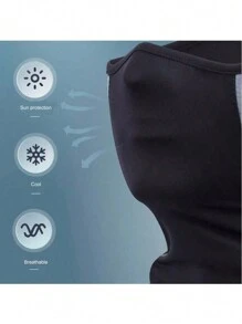 Summer Outdoor Sunscreen Scarf, Ice Silk Dustproof, UV Protection, Sunscreen Riding Mask - Black - View 5