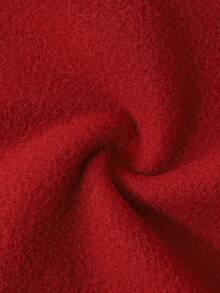 2 件套年轻男孩休闲舒适运动“A”字母图形纽扣撞色卫衣 + 拼布裤套装，秋冬 - 紅色 - 查看 3