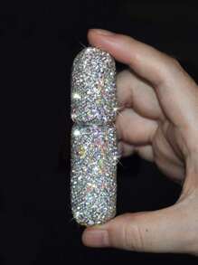 1 Pc High-End Diamond Encrusted Perfume Travel Atomizer, 5ml Refillable Mini Spray Bottle With Vacuum Impressed Design, Moisturizing Cosmetic Sample