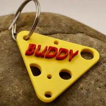 1 pieza Llavero acrílico personalizado, llavero con diseño de triángulo y diseño de queso con nombre personalizado, regalo único para graduación, Navidad, Día de San Valentín - Multicolor - Ver 11