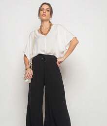 Salvatore Fashion Viscolinho Batwing Blouse - trắng - Xem 3