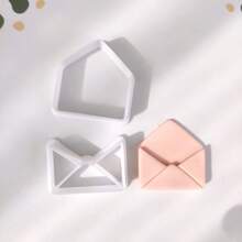 1 件/2 件心形信封模具 DIY 轮廓软粘土模具适用于耳环、项链、冰箱贴、珠宝制作 - 白色 - 查看 9