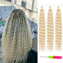 24-Inch 3-Pack Women's Deep Wave Curly Crochet Wig, Soft Curly Crochet Wig For Bohemian Braided Hairstyle - Multicolor - View 16