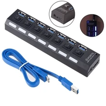 NetHong High Speed 7 Ports USB 3.0 HUB Power Splitter Extender Cable With UK Adapter UK - Black - View 9