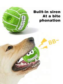 Cartoon Smiling Face Latex Dog Toy Ball, Interactive Chew Toy With Sound, Suitable For Small To Medium Dogs, Keeps Pets Entertained And Trained - Multicolor - View 7