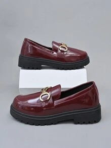 Mocassins femininos vermelhos vinho, calçados confortáveis para trabalho e deslocamento, aumento de altura de 3,5 cm