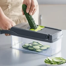 Cortador Fatiador Mandoline Multifuncional 16 Funções para Cortar Batata Legumes,Vegetais e Frutas - Multicolorido - Visão 5