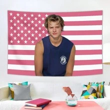 JJ Outerbanks Pink American Flag Artistic Tapestry Bedroom Decoration Wall Hanging Tapestry Room Decor,Holiday Gifts,Dormitory Decoration - Multicolor - View 3