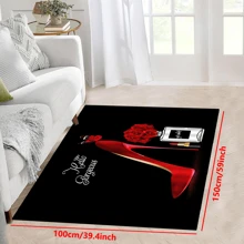 1 件装红色高跟鞋配红色蝴蝶和红玫瑰，防滑地毯，可机洗，适用于入口客厅卧室育儿室的地毯，户外露台花园庭院装饰地毯，家居装饰，房间装饰，地毯 - 彩色 - 查看 13