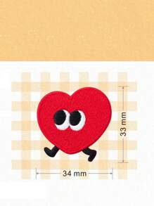 1 件装卡通蔬菜爱心刺绣贴纸手册装饰布艺收纳 iPad 自粘衣服贴片情人节