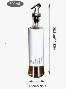 1 件装不锈钢油瓶配玻璃酱油醋瓶，厨房家用调味瓶带测量刻度，防溢油壶 - 彩色 - 查看 13