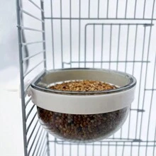 可拆卸透明碗，小食杯，方便悬挂种子，喂水器，适用于鸟类、鹦鹉、金丝雀 - 無色 - 查看 3