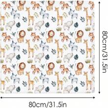 3 件套农舍风格新生儿襁褓包巾、印花水彩毯、打结头带和帽子套装 - 彩色 - 查看 3