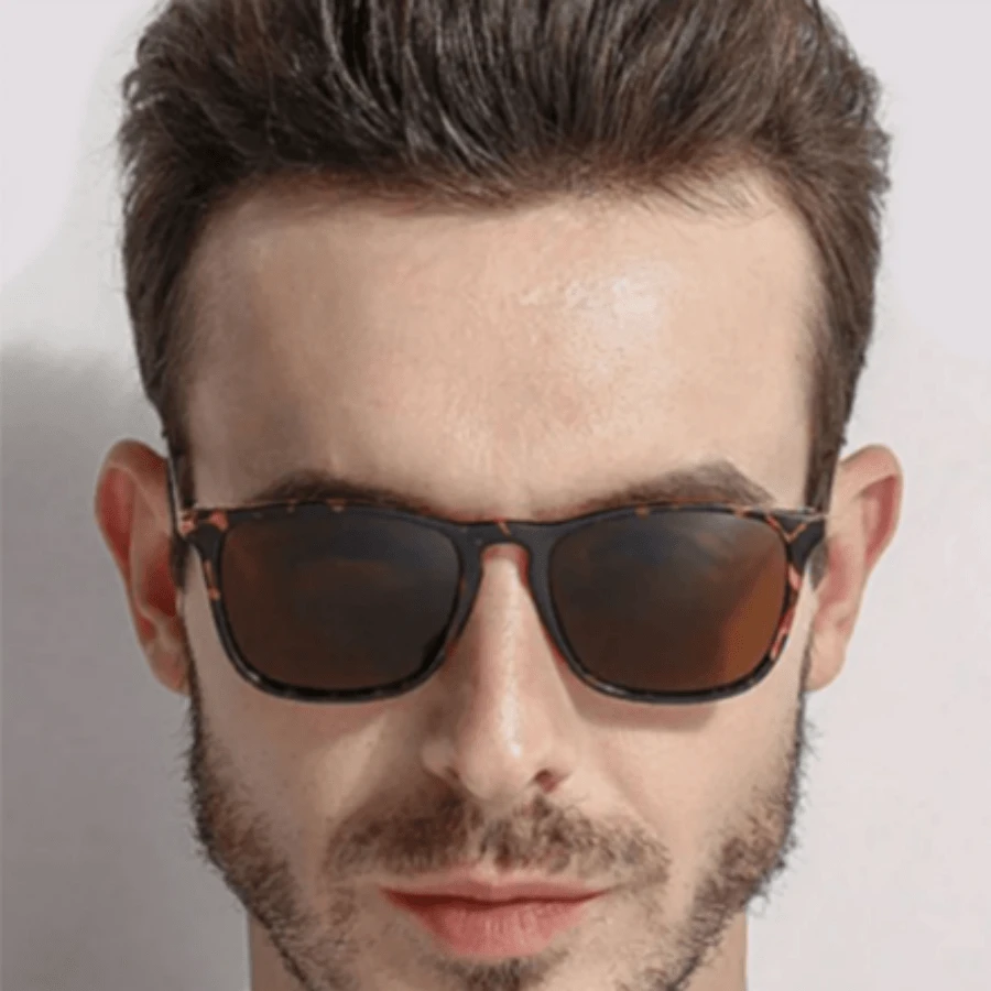 Men's Square Sunglasses Feather Metal Good Quality UV400 - Multicolor - View 1